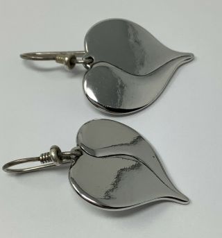 Vintage Laurel Burch Silver - tone Heart Pierced Earrings (8 g. ) (B) 2