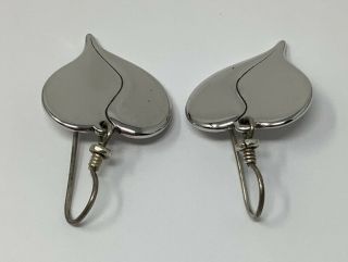 Vintage Laurel Burch Silver - tone Heart Pierced Earrings (8 g. ) (B) 3