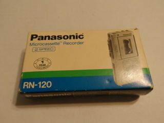 Vintage Panasonic Handheld Microcassette Recorder Rn - 120a With Tape And Box