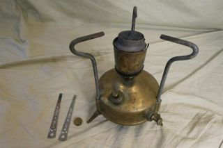 Vintage Optimus No.  00 Brass Camping Stove W/ Accessories - Made In Sweden