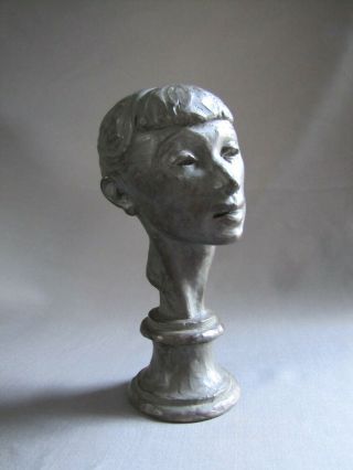 Vintage Mid Century Fred Press Bust Statue Sculpture Of A Lady / Woman