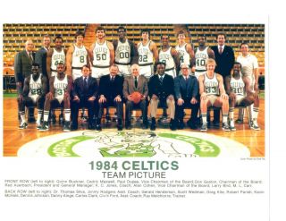 1984 Boston Celtics 8.  5x11 Team Photo Basketball Nba Parish Mchale Bird