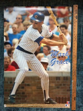 1989 Making Waves Mark Grace No 17 Chicago Cubs Major League Baseball Poster