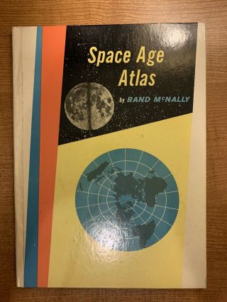 Mcnally Space Age Atlas 1960 Edition Hardcover Book,  World Map