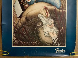 Vintage Poster fender guitar advertisement promo Alice in wonderland 3