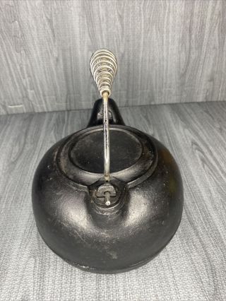 Antique Cast Iron Teapot Tea Kettle Solid Very Rare Metal Handle Cabin Life 2