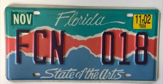 2002 Florida State Of The Arts License Plate Bikini Colorful Fcn 018