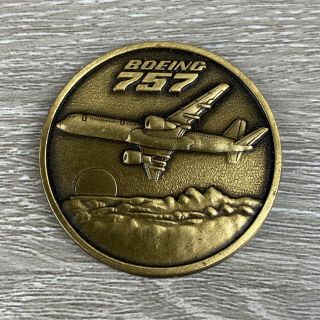 Rare Vintage Boeing 757 Rollout Commemorative Challenge Coin 1982