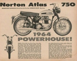 1964 Norton Atlas 750 Powerhouse - Vintage Motorcycle Ad