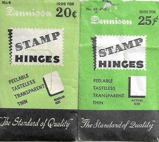 Vintage Dennison Stamp Hinges 1960s? 2 Opened Packs.