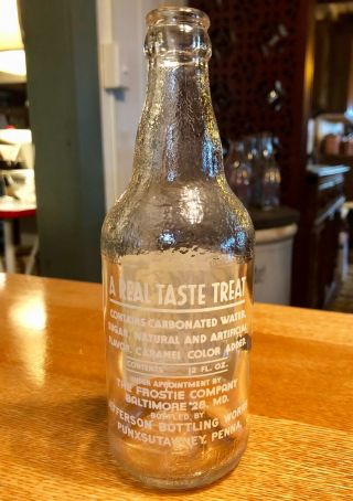 Vintage Frostie Old Fashion Root Beer Bottle Jefferson Bottling Punxsutawney PA 2