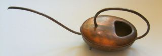 Small Vintage Copper Water Can Pot Vessel With Long Spout