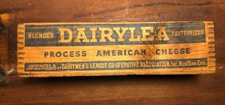 Vintage 1933 Wooden Dairylea American Cheese Box Nyc Farmhouse Storage Primitive