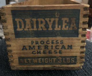 Vintage 1933 Wooden Dairylea American Cheese Box NYC Farmhouse Storage Primitive 3