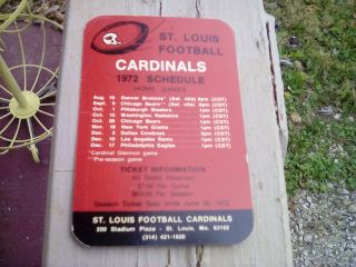 1972 St.  Louis Cardinals Football Schedule