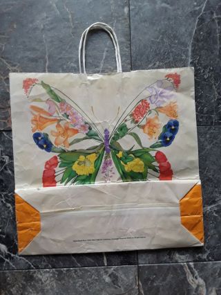 Vtg 2001 MACY ' S Shopping Bag FLOWER SHOW Dept Store Paper Bag BUTTERFLY Design 2