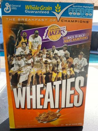 Wheaties La Lakers 2009 - 2010 Nba World Champions Back - To - Back Cereal - See Pict