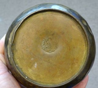 Antique IMPERIAL RUSSIAN Brass Copper HAND HAMMERED Arts Crafts Vase w/ HALLMARK 3
