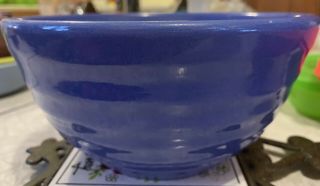 Vintage Bauer Pottery Navy Bowl 7 1/4” W 3 1/2” H Ring Ware 24