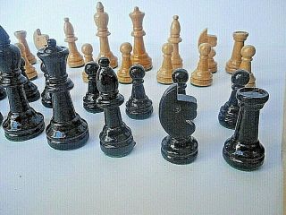 Vintage Antique Drueke Chess Set Complete W/box Finish 0 Unique King