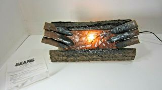 Vintage Retro Electric Fireplace Logs Fake Wood Burning Insert Crackling Glowing