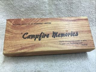 Vintage Campfire Memories Ever Green Logs And Ash Tray Camping Pat.  1953