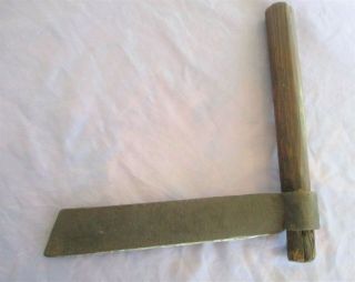 VINTAGE ANTIQUE HAND FORGED BLACKSMITH MADE FROE WITH 10 INCH CUTTING EDGE 2