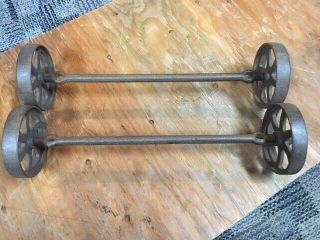 Cast Wheel Antique Hit And Miss Gas Engine Cart Axle Set 5 " Trucks Maytag Etc