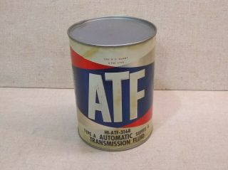 VINTAGE OIL COMPANY ATF OIL CAN CARDBOARD CHEVROLET DRAGSTER BUICK 3