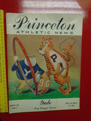 1967 Princeton Football Program,  Nov 18,  1967 Vs Yale,  Ex