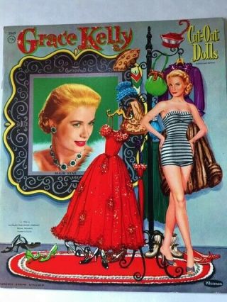 Vintage 1956 Grace Kelly Paper Dolls Book Whitman Publishing 2069 Very Exc