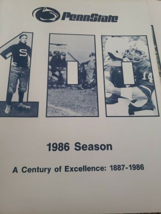 1986 Penn State Football Media Guide Program Yearbook Nittany Lions
