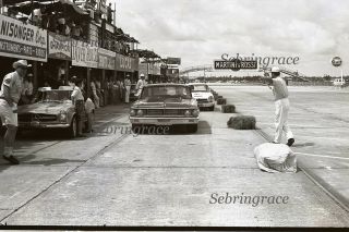 1964 Sebring 3 Hr Race - Ford Galaxy 1 Driving Past The Pits - Orig Neg (657)
