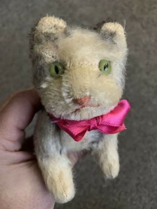 Vintage Steiff Kitty German Tabby Cat 4” No Id Fully Jointed So Sweet Buy Now