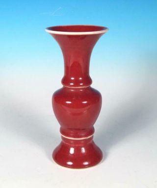 Chinese Porcelain Baluster Cabinet 6,  " Vase Oxblood Sang De Boeuf Glaze Excl