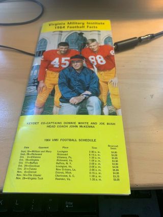 1964 Vmi Virginia Military Institute Football Media Guide
