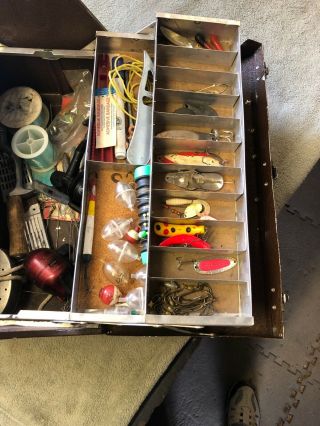 Vintage Philson 8 Tray Tackle Box Loaded W/ Fishing Lures & More