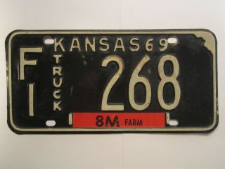 License Plate Truck Tag 1969 Kansas Fi 268 [z272]