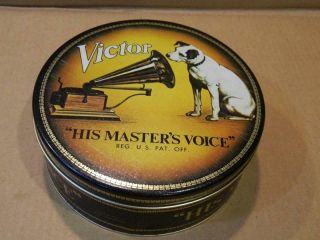 Bristol Ware Rca Victor " His Masters Voice " Round Cookie/biscuit Tin Vintage