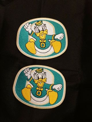 (2) The University Of Oregon Ducks Embroidered Iron On Patches 3.  5” X 3”