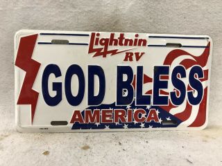 Lightnin Rv God Bless America Booster License Plate