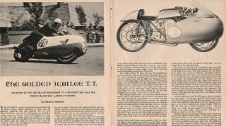 Story Of 1957 Isle Of Man Golden Jubilee T.  T.  Vintage 4 - Page Motorcycle Article