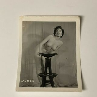 Vintage Photo 1950s Fine Art Nude Pin Up Girl 4 X 5 Tight Body Perky Dg186