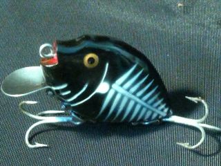Vintage Heddon Punkinseed Fishing Lure Black Shore Awesome Color And