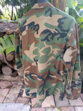 Vintage Combat Shirt Air force - Army Woodland Camo BDU Mens Large warm weather 2