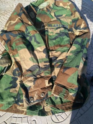 Vintage Combat Shirt Air force - Army Woodland Camo BDU Mens Large warm weather 3