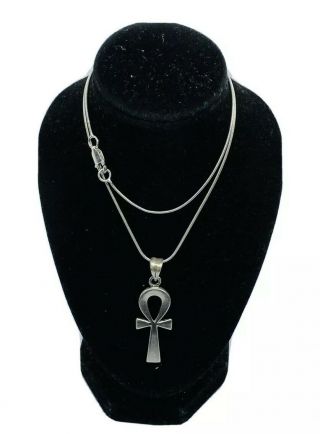 Vintage Sterling Silver 925 Necklace With Cross Pendant