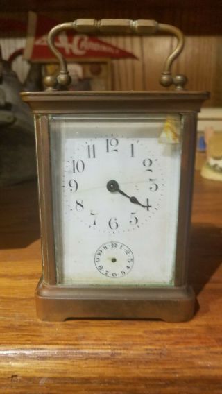 Quality French Antique Carriage Clock With Alarm Or Restoration