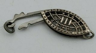 Vintage Sterling Silver 925 Fish Hook Filigree Necklace Clasp 14mm Long