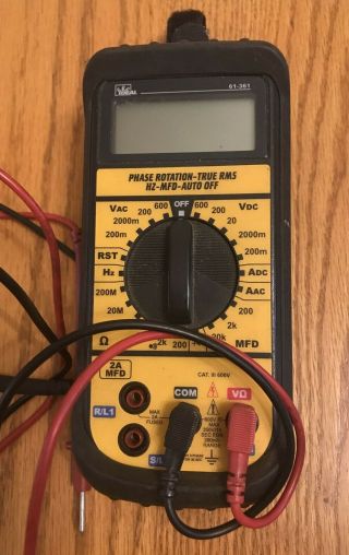 Ideal Voltage Meter - 61 - 361 - Phase Rotation - True Rms Hz Mfd - Auto Off